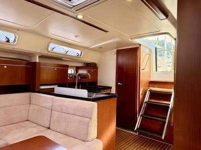 Galley of Premium, a Hanse Yachts Hanse 415 sailboat at Fethiye, Turkey