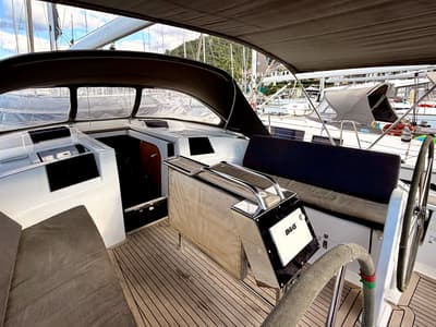 Cockpit of Premium, a Hanse Yachts Hanse 415 sailboat at Fethiye, Turkey
