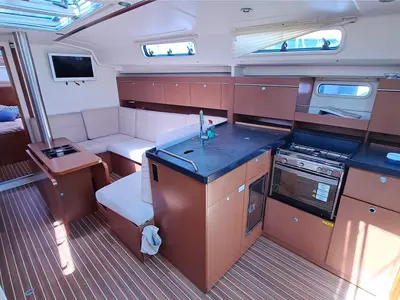 Galley of Nord Star, a Hanse Yachts Hanse 415 sailboat at Port de Pollença, Spain