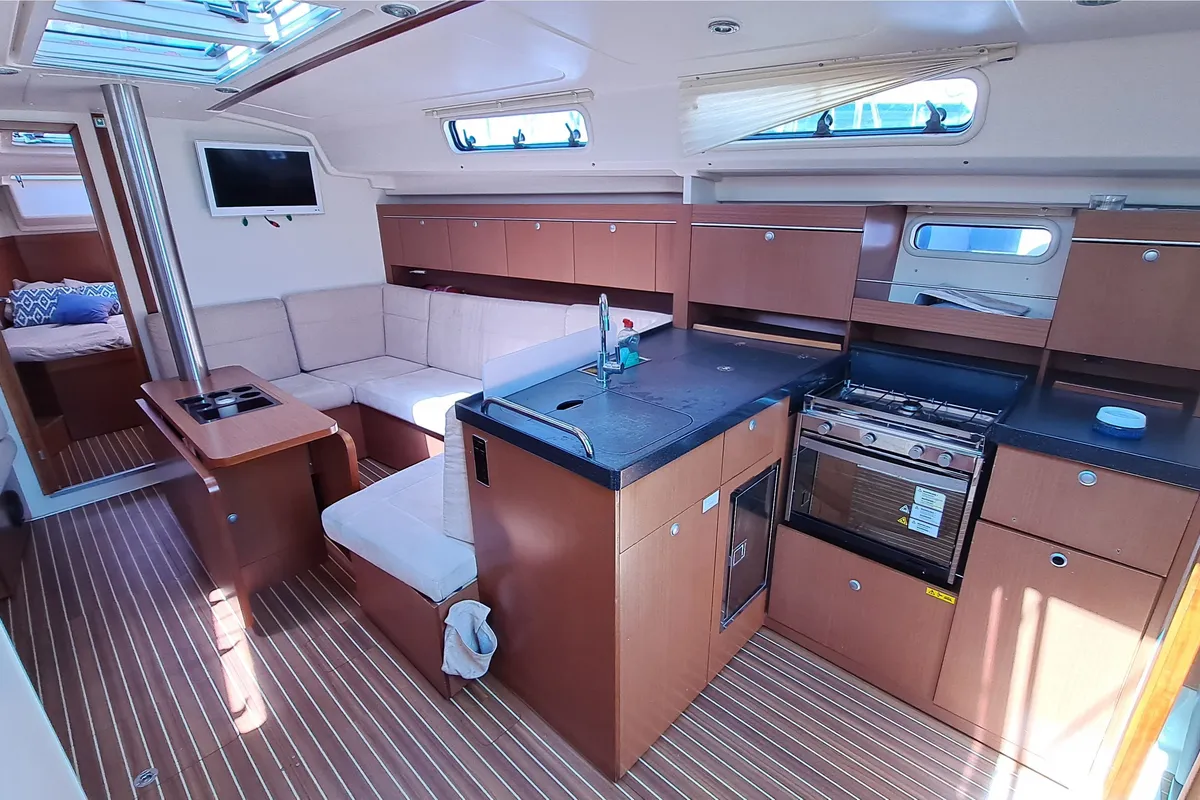 Galley of Nord Star, a Hanse Yachts Hanse 415 sailboat at Port de Pollença, Spain