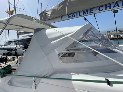 Deck of Nord Star, a Hanse Yachts Hanse 415 sailboat at Port de Pollença, Spain