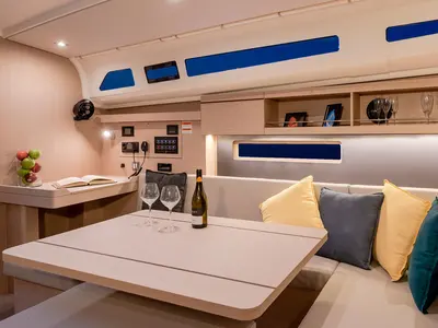 Salon of Moorings 42.3 Club, a Beneteau Oceanis 40.1 sailboat at Tonnarella, Italy