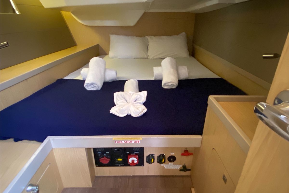 Cabin on Spirit of Adventure, a Beneteau 48 sailboat at Road Town, British Virgin Islands