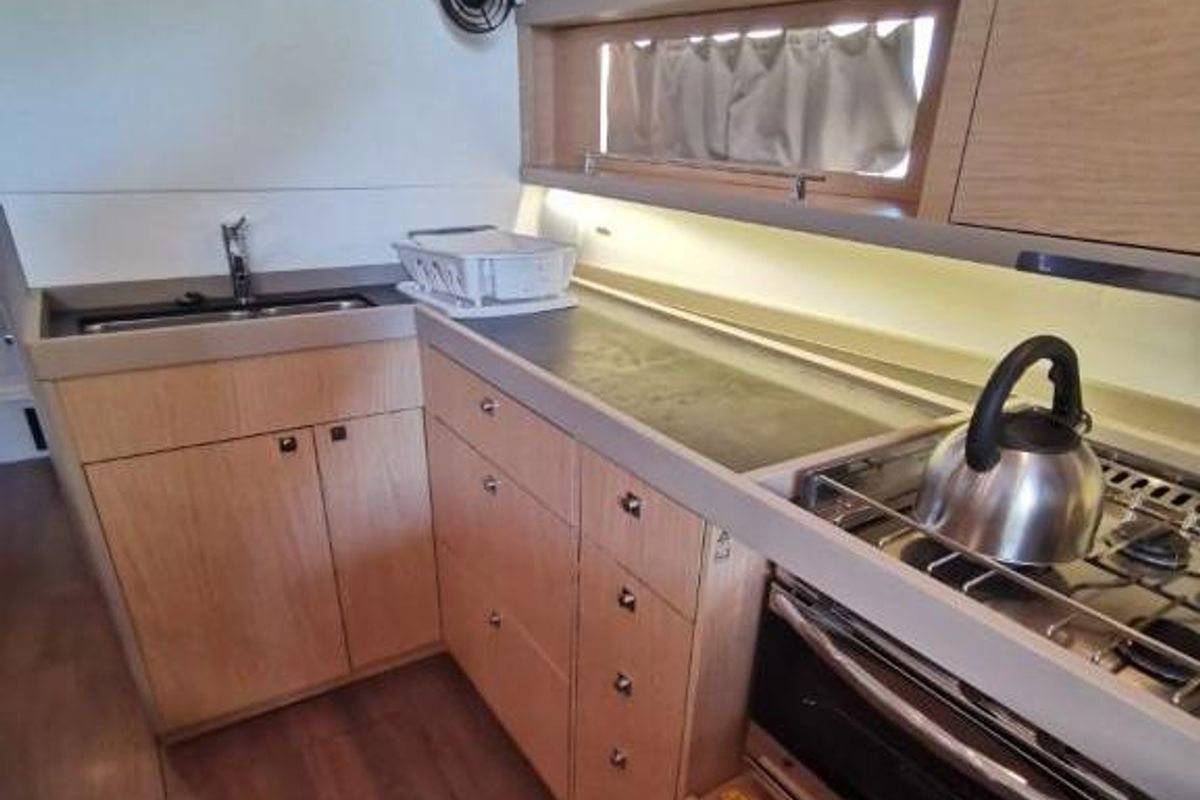 Galley of Spirit of Adventure, a Beneteau 48 sailboat at Road Town, British Virgin Islands
