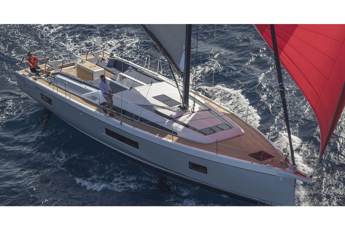 Exterior view of Reboot, a Beneteau Oceanis 51.1 sailboat at Athens, Greece