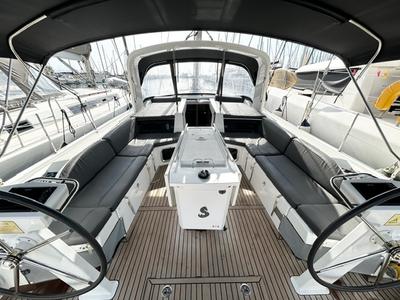 Cockpit of Reboot, a Beneteau Oceanis 51.1 sailboat at Athens, Greece