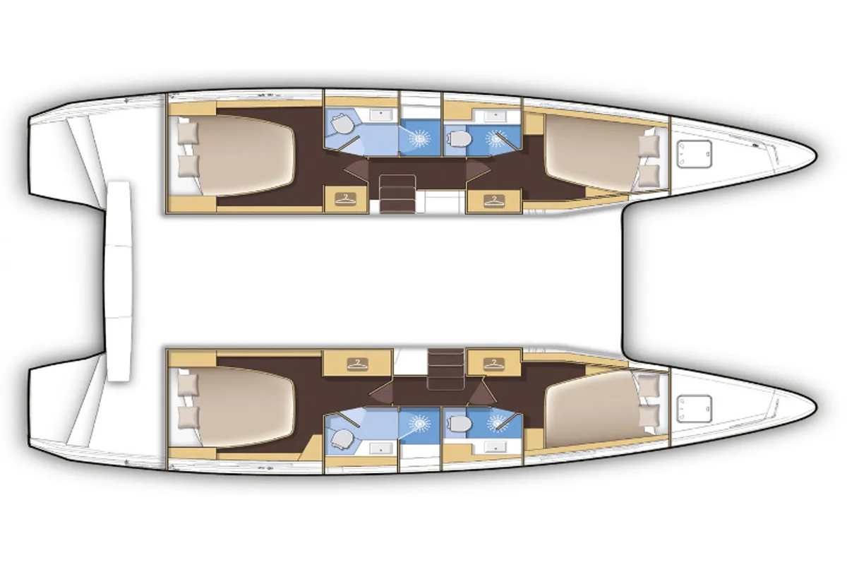 Floor plan of SPERANZA B&B, a Lagoon 42 catamaran at Propriano, France