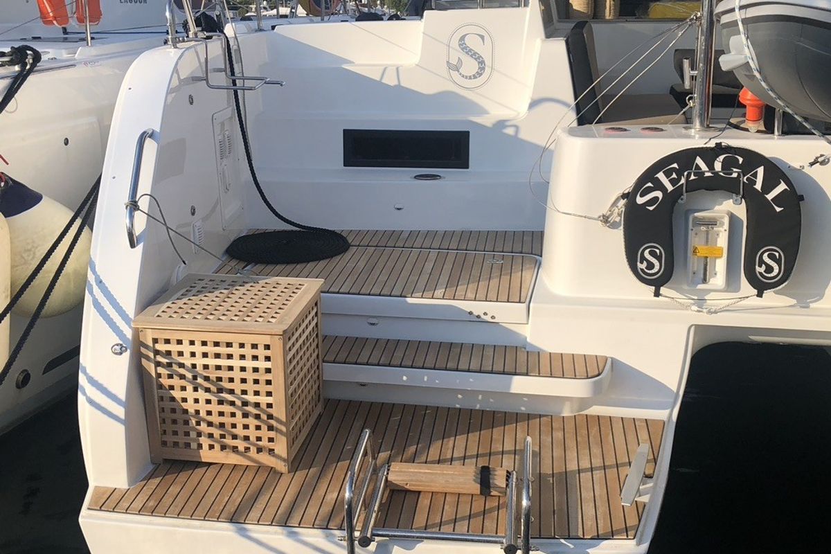 Exterior view of Seagal, a Lagoon 46 catamaran at Municipal Unit of Lefkada, Greece