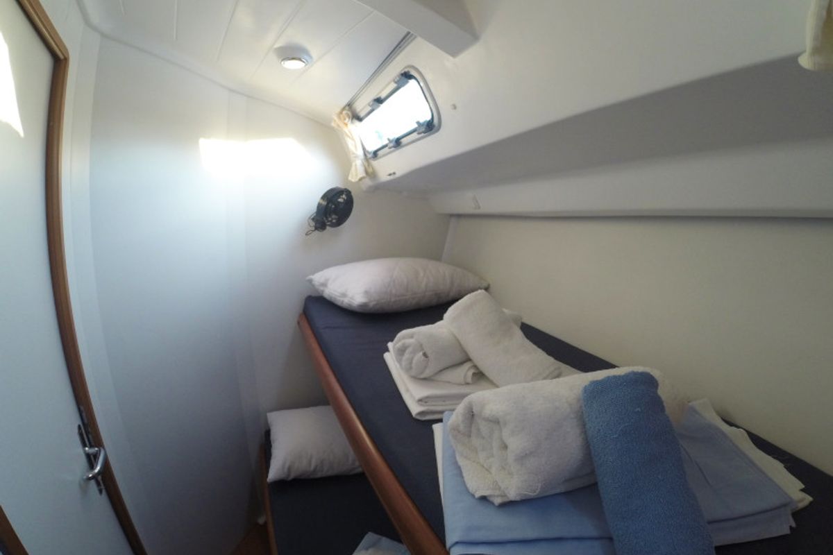 Cabin on Zephyros, a Beneteau Cyclades 43.4 sailboat at Municipal Unit of Lefkada, Greece