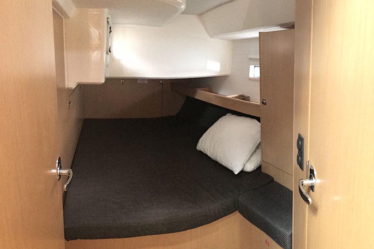 Cabin on Oceanos, a Bavaria Cruiser 46 sailboat at Lavreotiki Municipal Unit, Greece