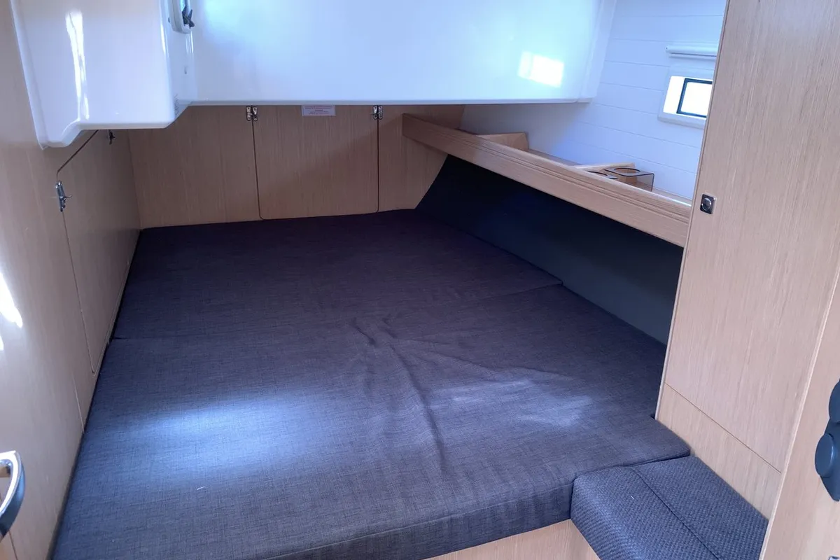 Cabin on Oceanos, a Bavaria Cruiser 46 sailboat at Lavreotiki Municipal Unit, Greece