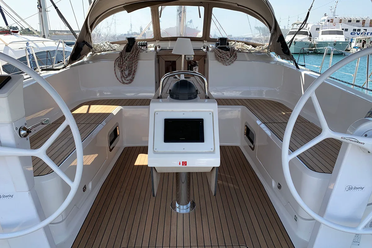Oceanos, a Bavaria Cruiser 46 sailboat at Lavreotiki Municipal Unit, Greece