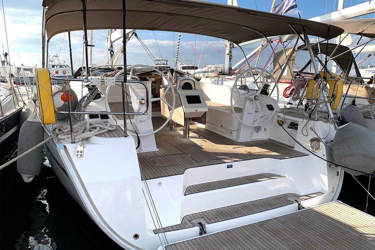 Oceanos, a Bavaria Cruiser 46 sailboat at Lavreotiki Municipal Unit, Greece