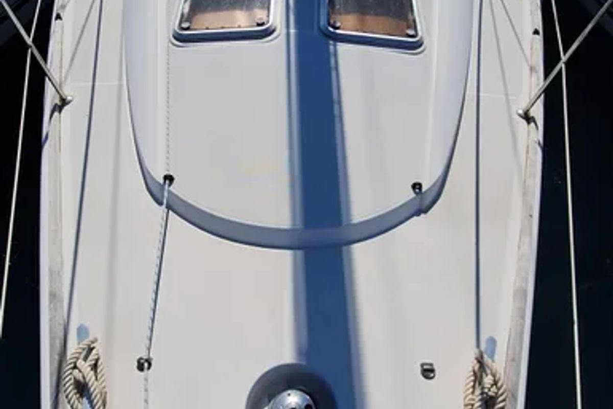 Deck of Sunflower, a Jeanneau Sun Odyssey 45 sailboat at Athens, Greece