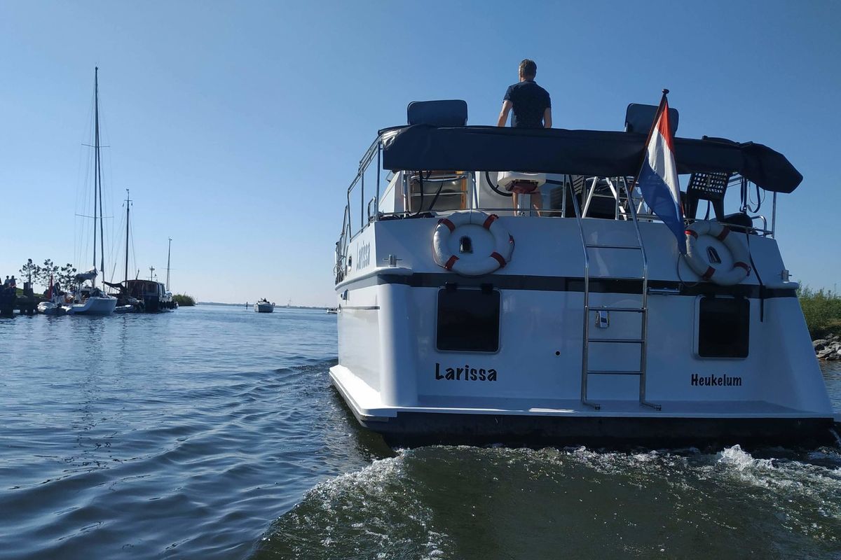 Exterior view of Larissa, a Gulet Merenpoort 1100s motorboat at Heukelum, Netherlands