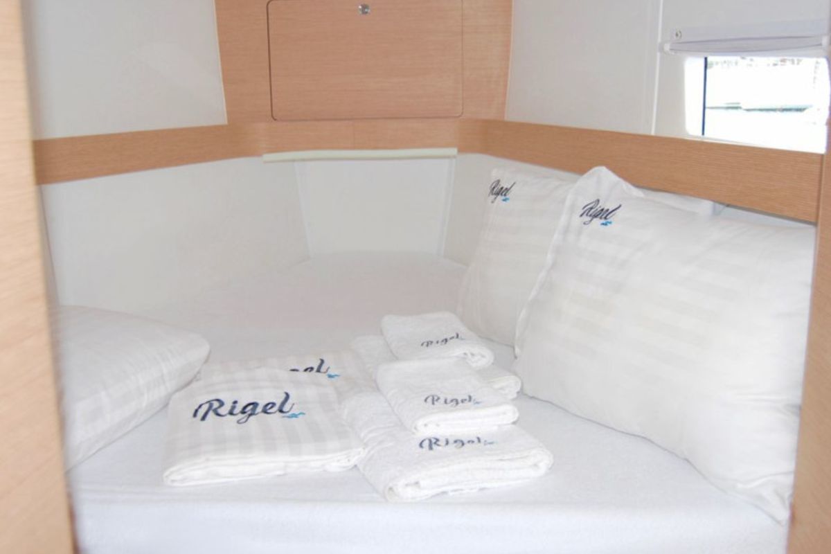 Cabin on Rigel (Electric Heads, Inverter), a Elan Impression 45 sailboat at Athens, Greece
