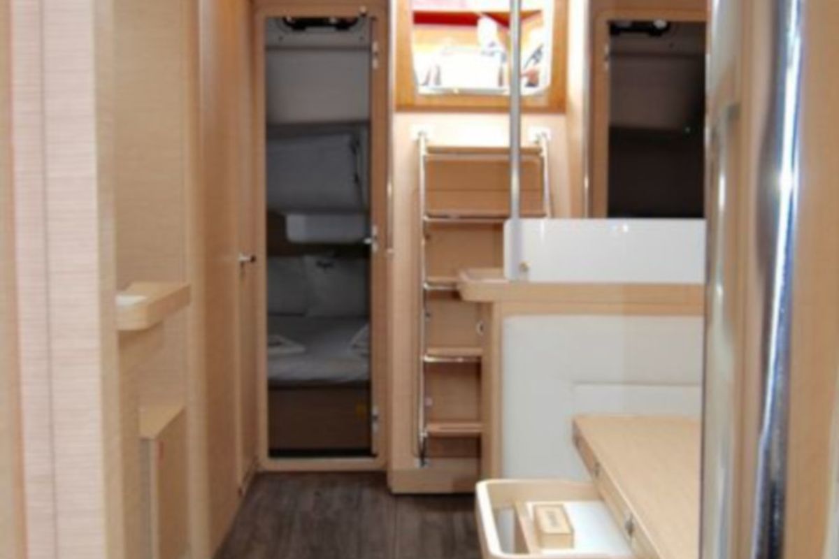 Salon of Rigel (Electric Heads, Inverter), a Elan Impression 45 sailboat at Athens, Greece