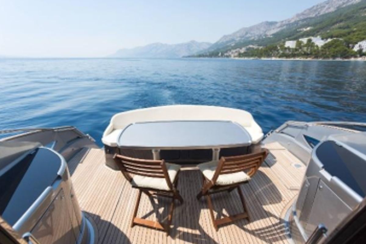 Deck of Silver Arrow, a Pearl Sea Yachts d.o.o. Pearlsea 56 Coupe yacht at Split, Croatia