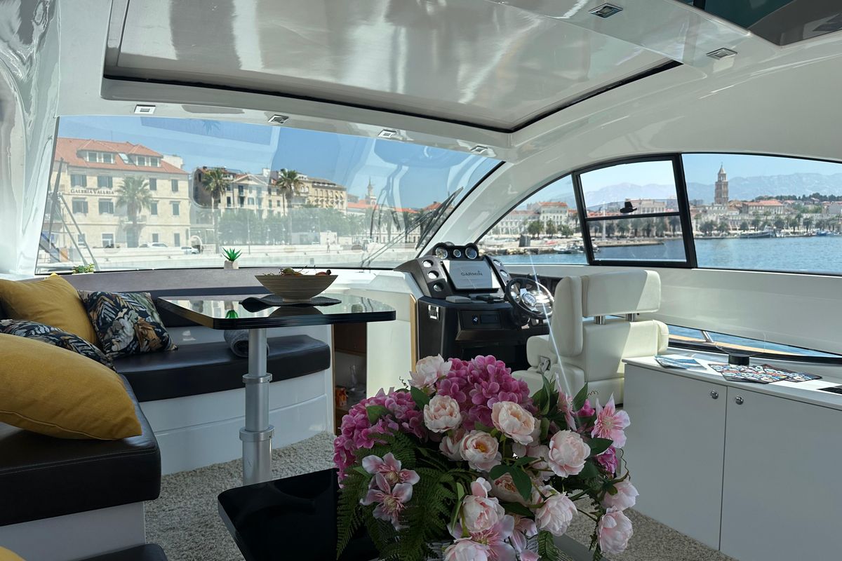 Salon of Silver Arrow, a Pearl Sea Yachts d.o.o. Pearlsea 56 Coupe yacht at Split, Croatia