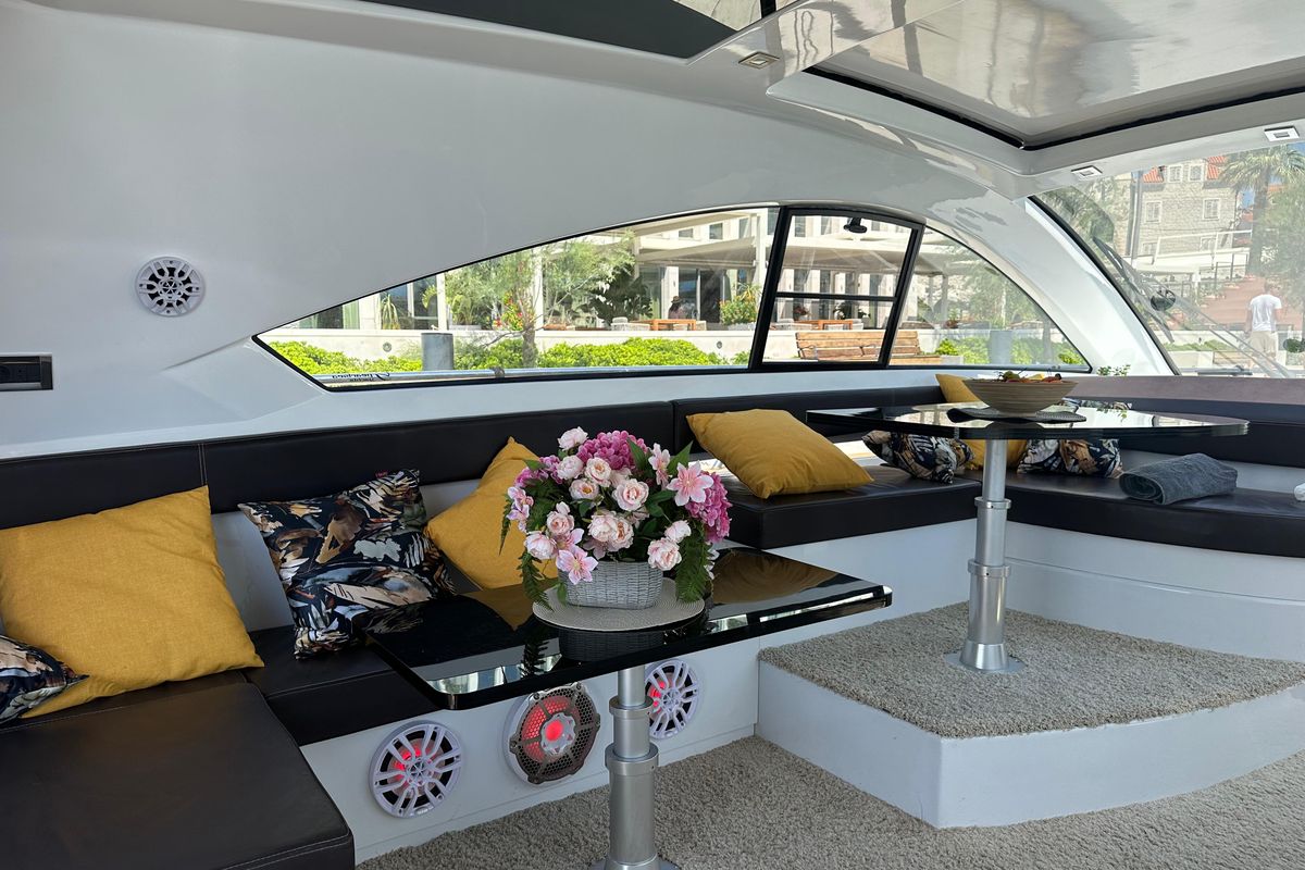 Salon of Silver Arrow, a Pearl Sea Yachts d.o.o. Pearlsea 56 Coupe yacht at Split, Croatia