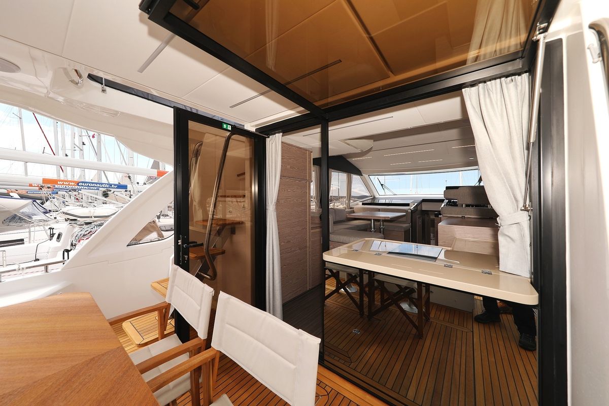 Deck of Chili, a Greenline 45 Fly yacht at Grad Biograd na Moru, Croatia