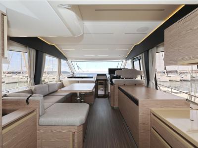 Salon of Chili, a Greenline 45 Fly yacht at Grad Biograd na Moru, Croatia
