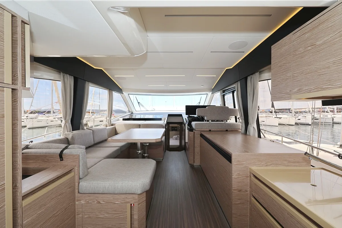 Salon of Chili, a Greenline 45 Fly yacht at Grad Biograd na Moru, Croatia