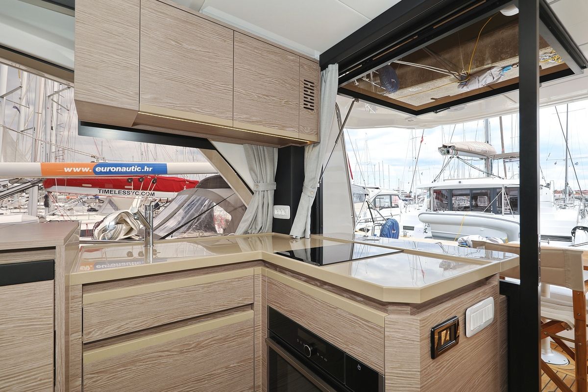 Galley of Chili, a Greenline 45 Fly yacht at Grad Biograd na Moru, Croatia