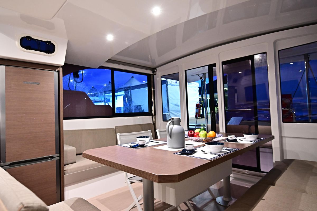 Galley of FREEDOM, a Bali Catspace catamaran at Salerno, Italy