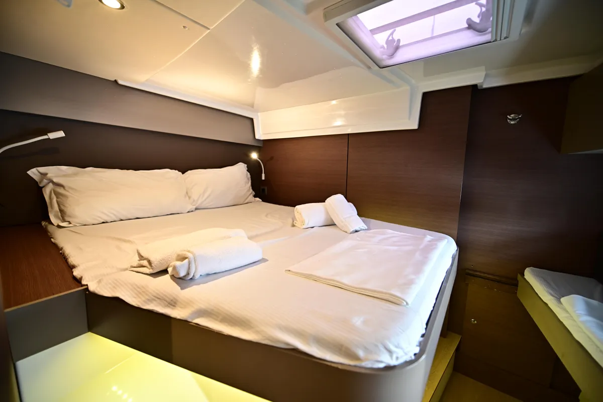 Cabin on FREEDOM, a Bali Catspace catamaran at Salerno, Italy