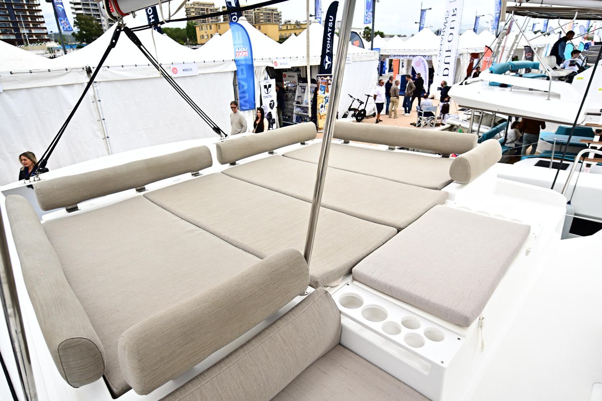 Galley of FREEDOM, a Bali Catspace catamaran at Salerno, Italy