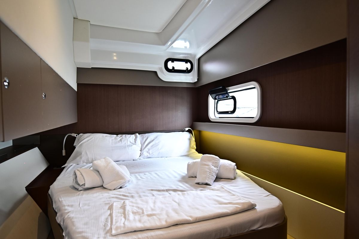 Cabin on FREEDOM, a Bali Catspace catamaran at Salerno, Italy