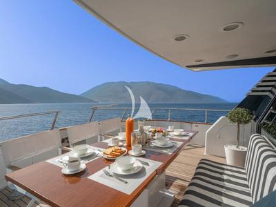 Deck of Opera, a Gulet x-reuse yacht at Sami Municipal Unit, Greece