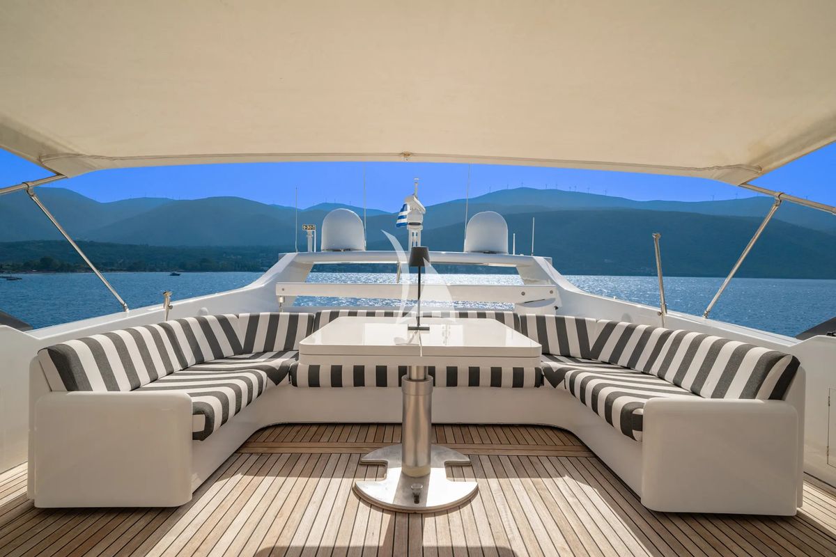 Deck of Opera, a Gulet x-reuse yacht at Sami Municipal Unit, Greece