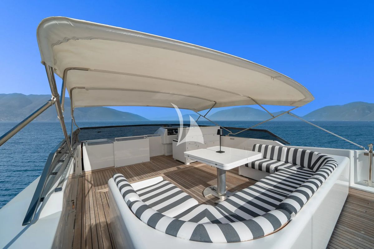 Deck of Opera, a Gulet x-reuse yacht at Sami Municipal Unit, Greece