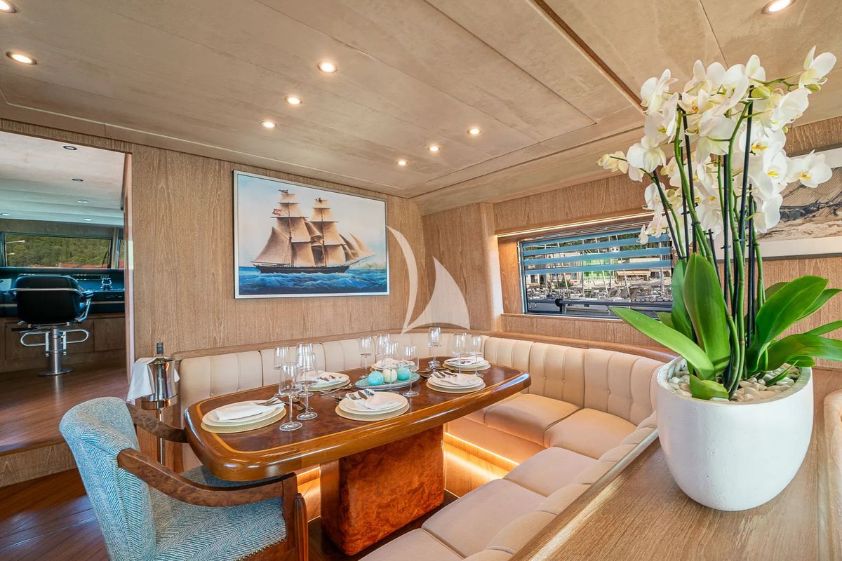Salon of Opera, a Gulet x-reuse yacht at Sami Municipal Unit, Greece