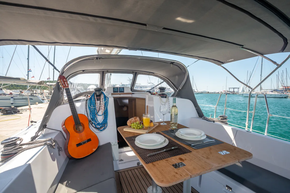 Paris, a Elan E4 sailboat at Betina, Croatia