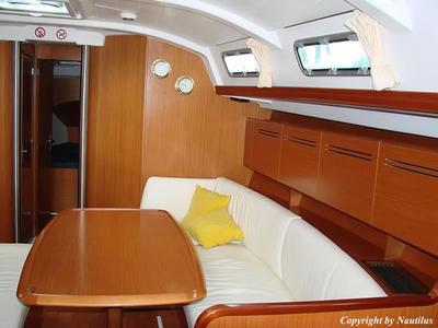 Cockpit of Via Col Vento, a Beneteau Cyclades 39.3 sailboat at Milazzo, Italy