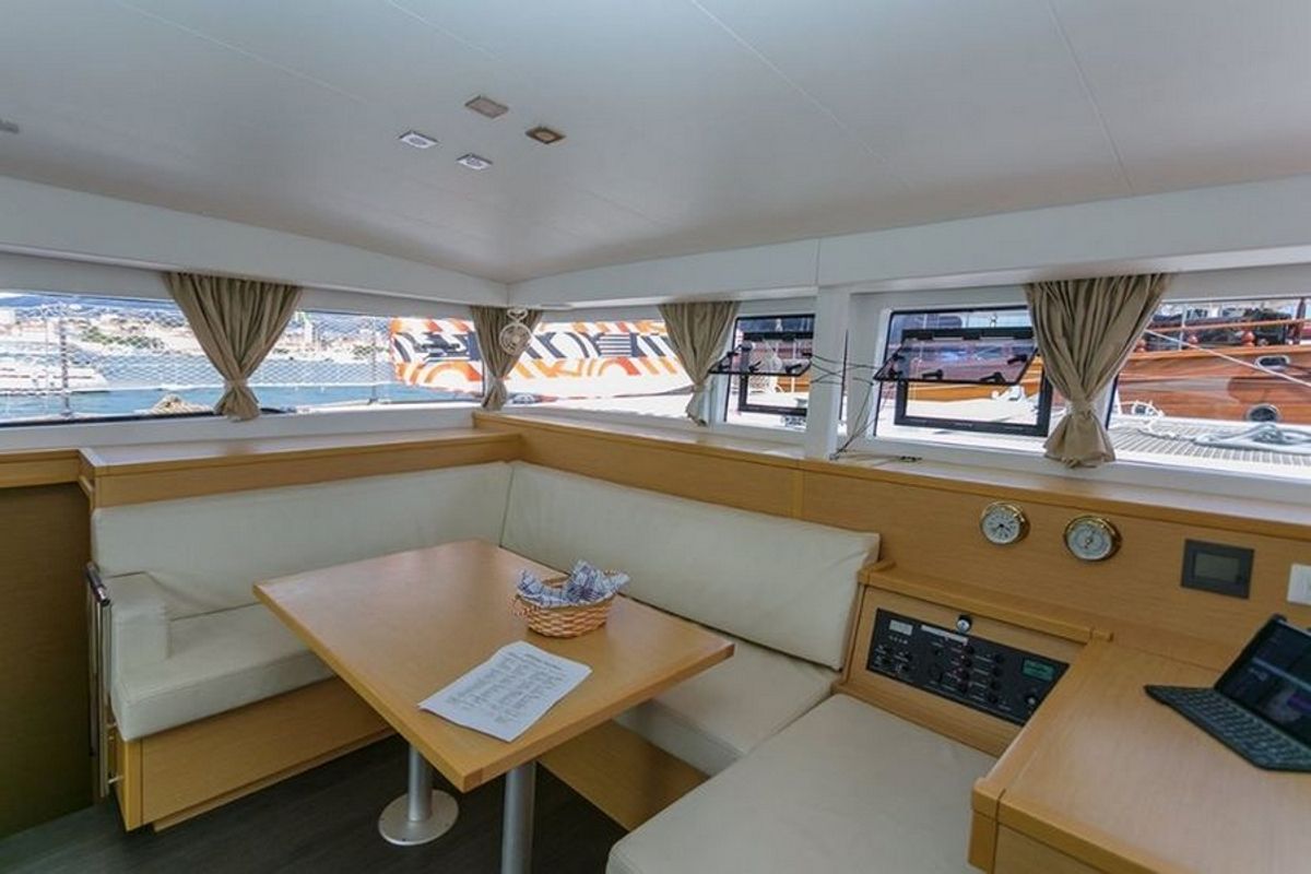Salon of Ana, a Lagoon 400 S2 catamaran at Grad Kaštela, Croatia