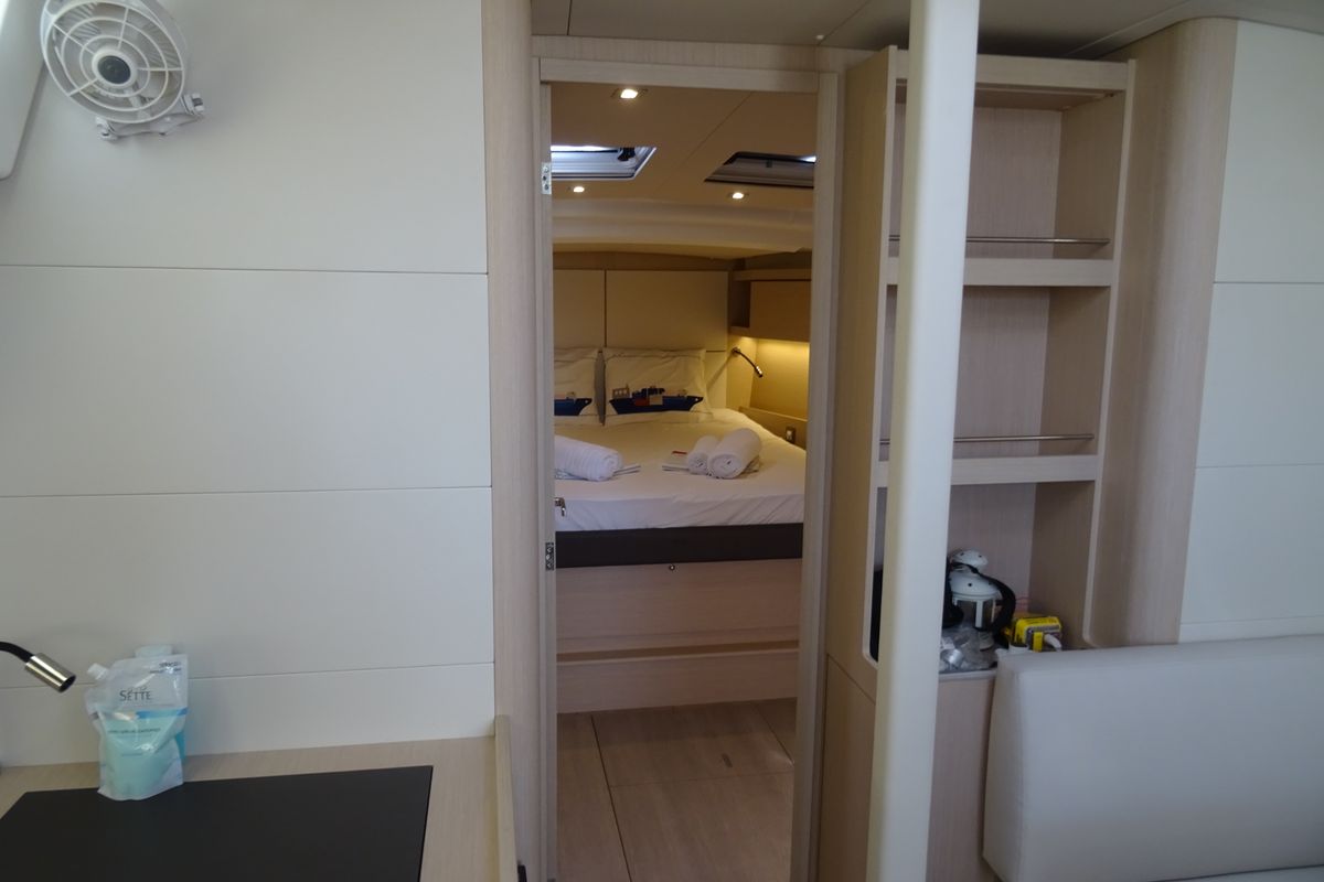 Cabin on Gwennili/Owners Version, a Beneteau Oceanis 46.1 sailboat at Athens, Greece