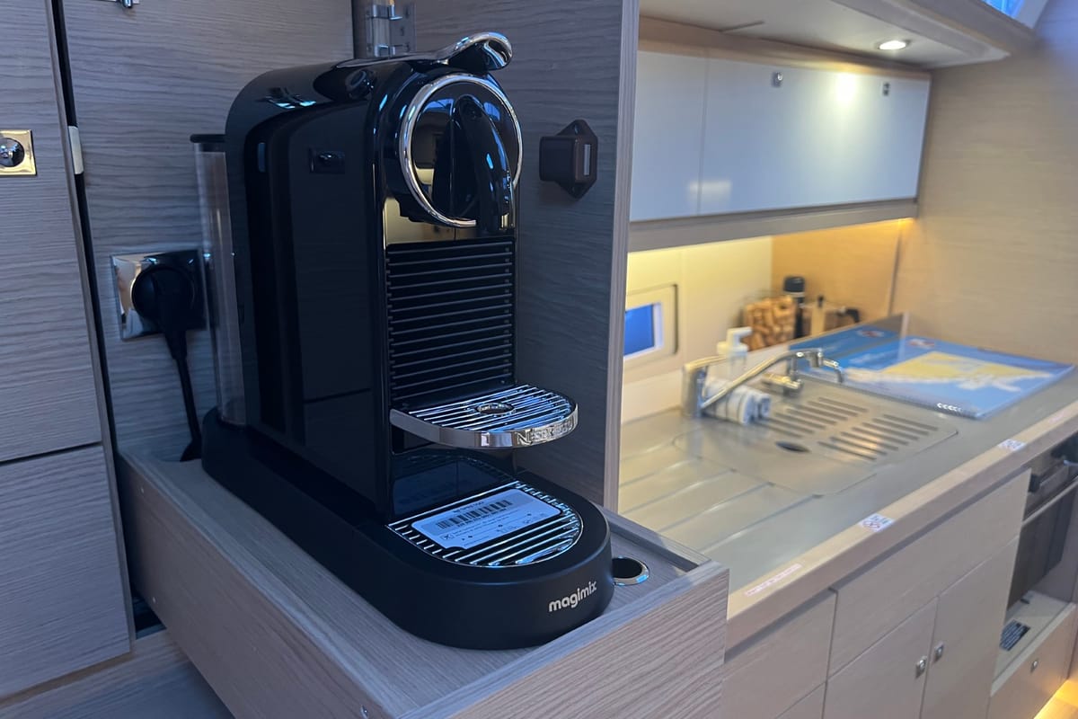 Galley of Kaja, a Dufour 430 GL sailboat at Grad Pula, Croatia
