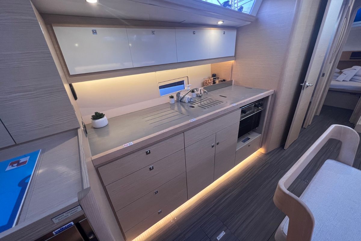 Galley of Kaja, a Dufour 430 GL sailboat at Grad Pula, Croatia