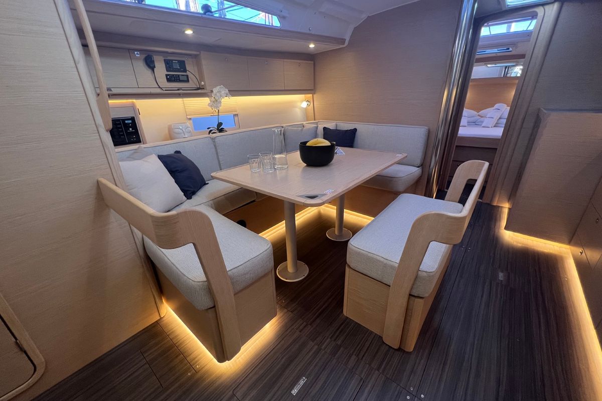 Salon of Kaja, a Dufour 430 GL sailboat at Grad Pula, Croatia