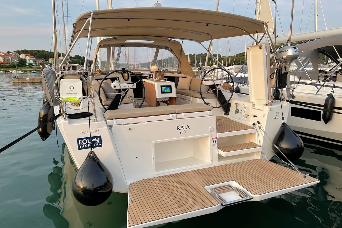 Kaja, a Dufour 430 GL sailboat at Grad Pula, Croatia