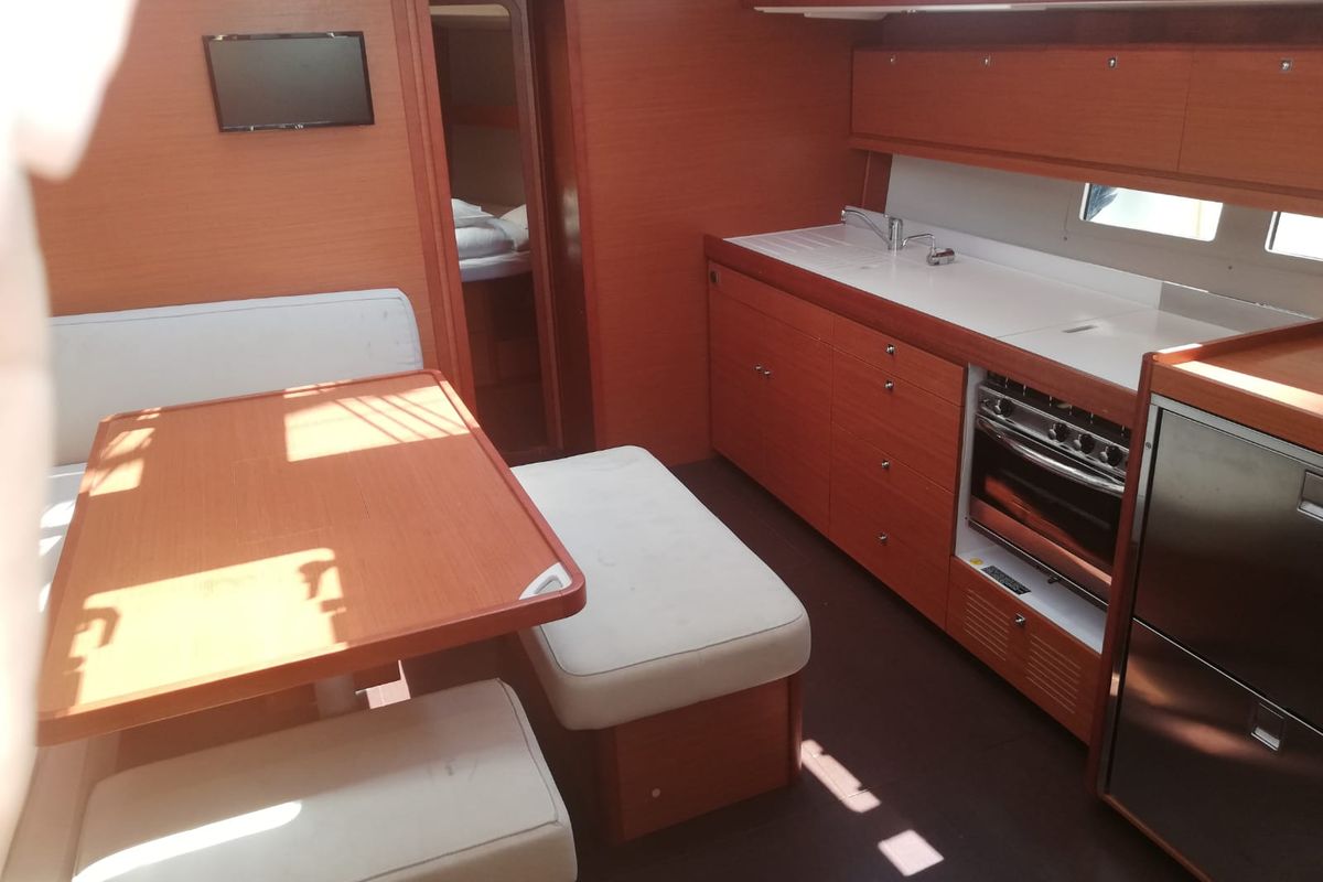 Galley of Arba, a Dufour 460 Grand Large sailboat at Općina Medulin, Croatia