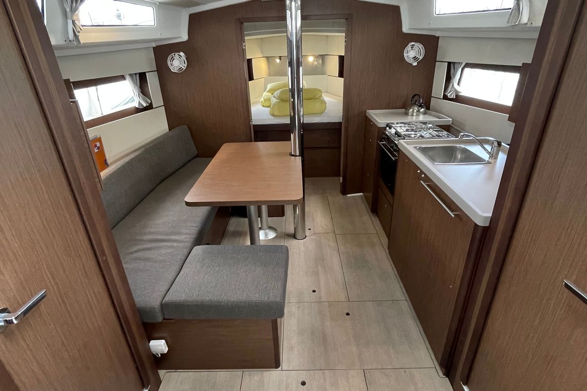 Salon of Cocco, a Beneteau Oceanis 38.1 sailboat at Grad Šibenik, Croatia