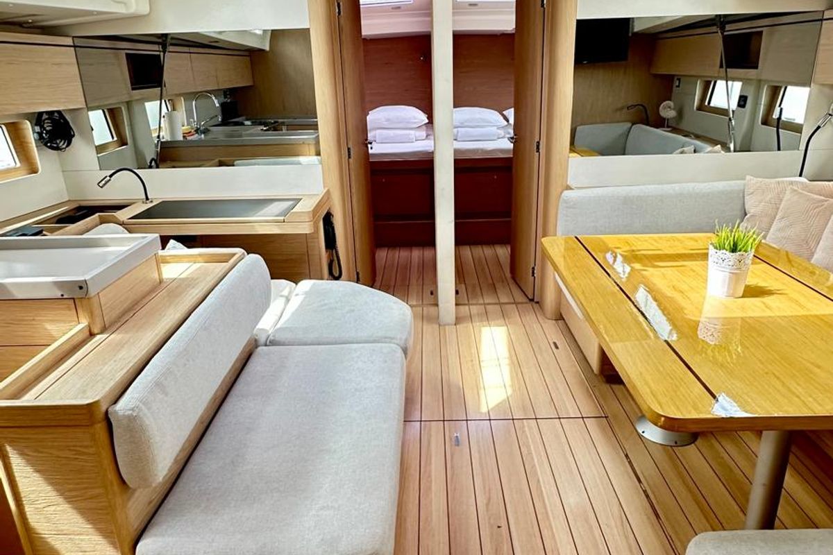 Salon of Full Moon, a Beneteau Oceanis 51.1 sailboat at Primošten, Croatia