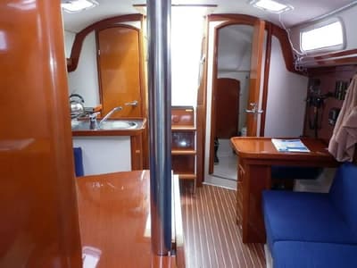 Galley of Tendance III, a Hanse Yachts Hanse 315 sailboat at Grimaud, France