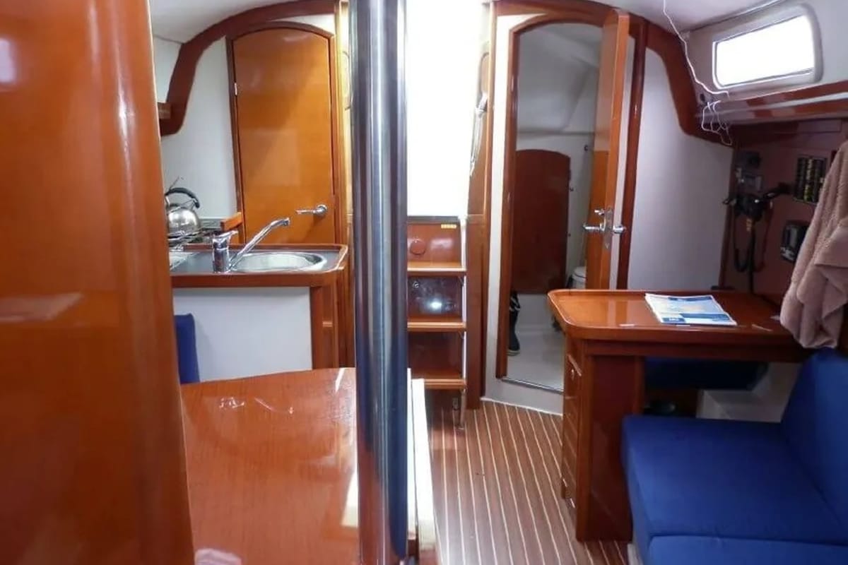 Galley of Tendance III, a Hanse Yachts Hanse 315 sailboat at Grimaud, France