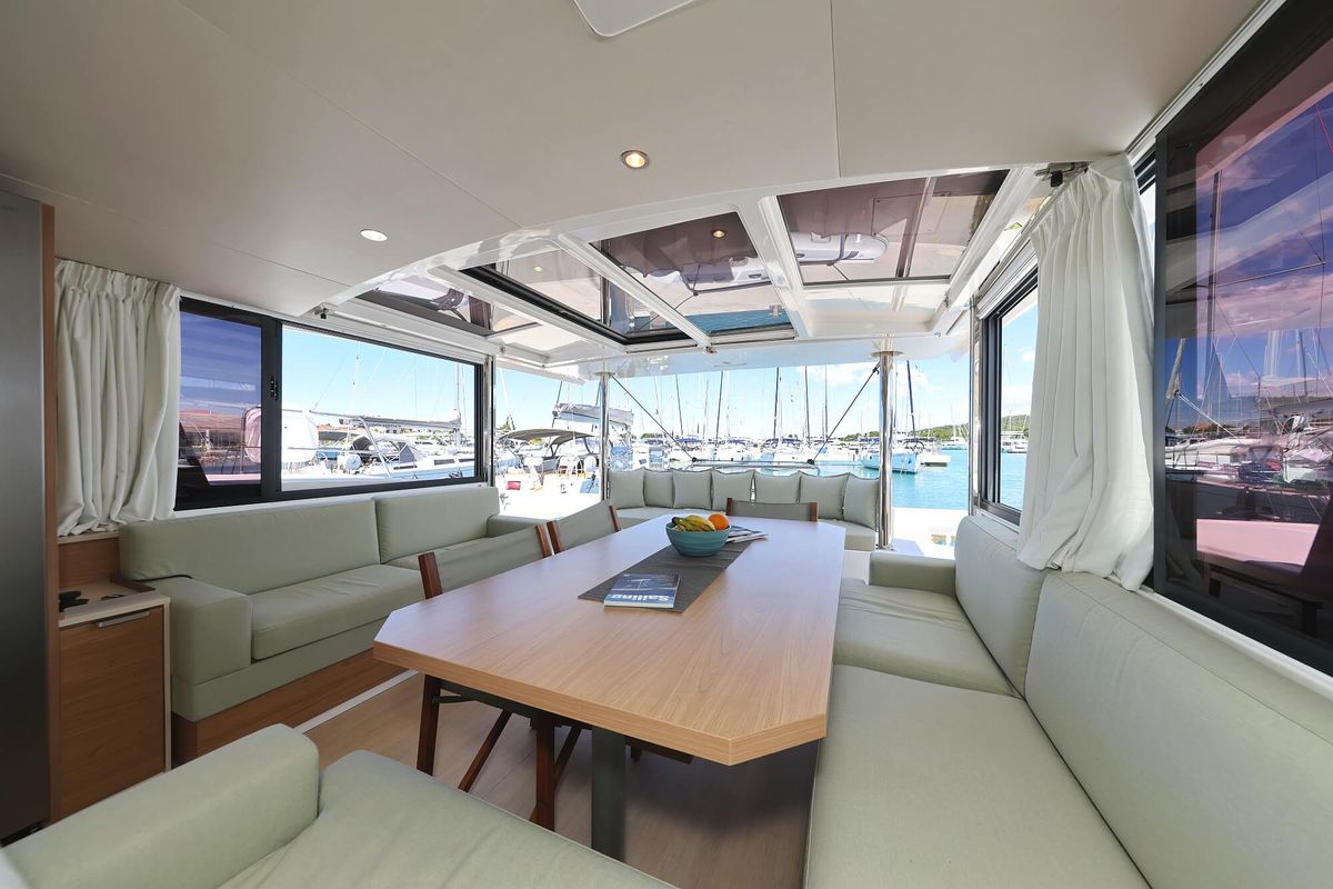 Salon of Breeze, a Bali 4.4 catamaran at Općina Sukošan, Croatia